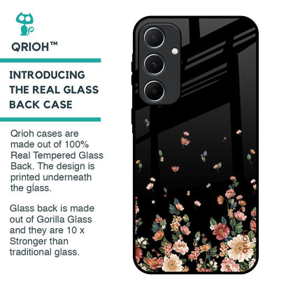Floating Floral Print Glass Case for Samsung Galaxy A55 5G