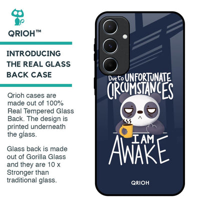 Struggling Panda Glass Case for Samsung Galaxy A55 5G