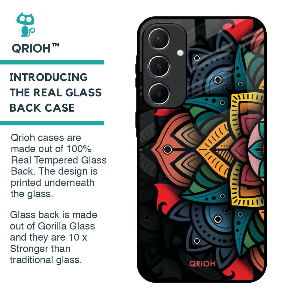 Retro Gorgeous Flower Glass Case for Samsung Galaxy A55 5G