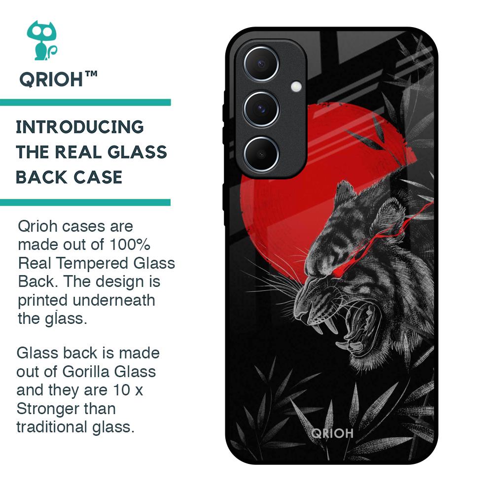 Red Moon Tiger Glass Case for Samsung Galaxy A55 5G