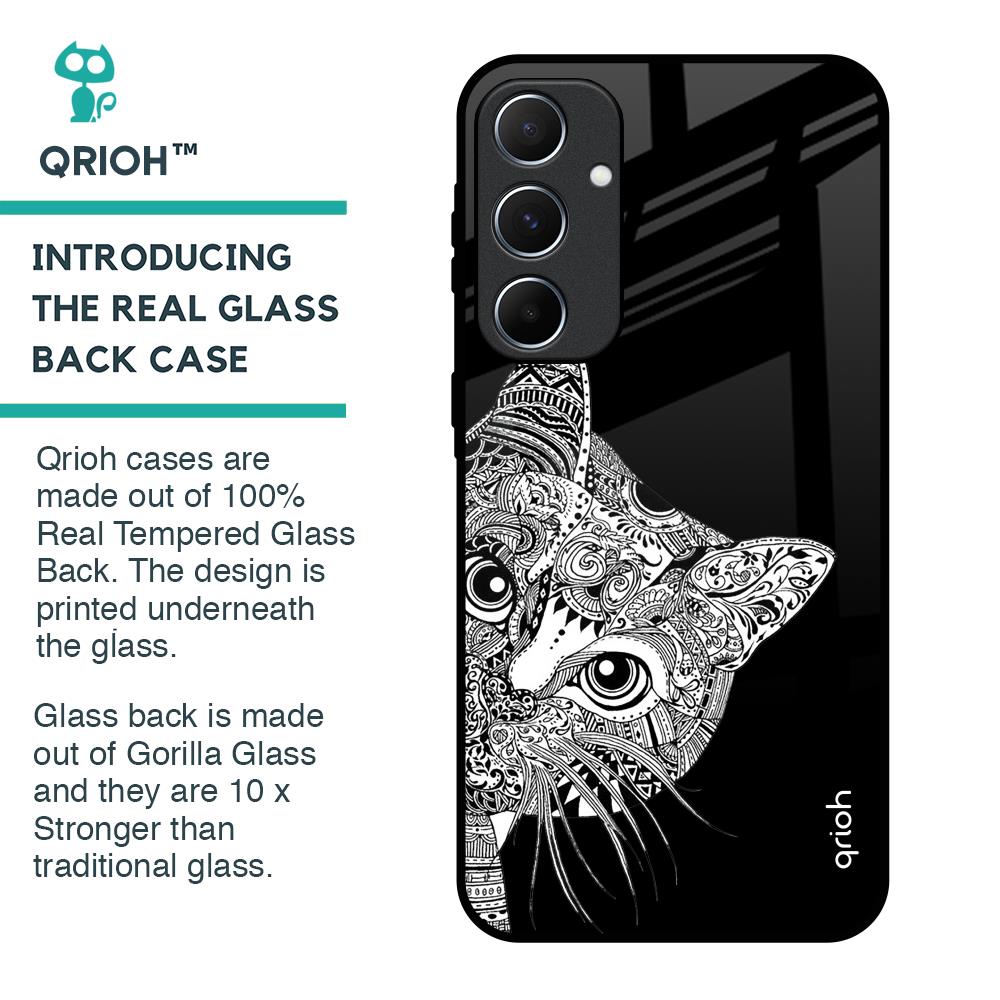 Kitten Mandala Glass Case for Samsung Galaxy A55 5G