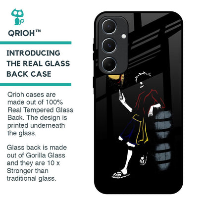 Luffy Line Art Glass Case for Samsung Galaxy A55 5G
