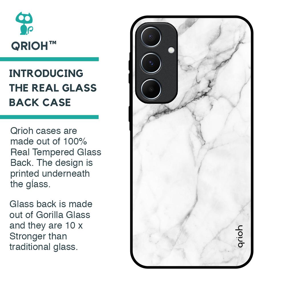 Modern White Marble Glass Case for Samsung Galaxy A55 5G
