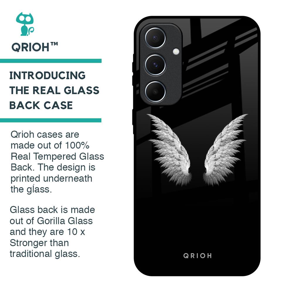 White Angel Wings Glass Case for Samsung Galaxy A55 5G