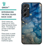 Blue Cool Marble Glass Case for Samsung Galaxy A55 5G