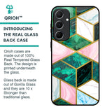 Seamless Green Marble Glass Case for Samsung Galaxy A55 5G