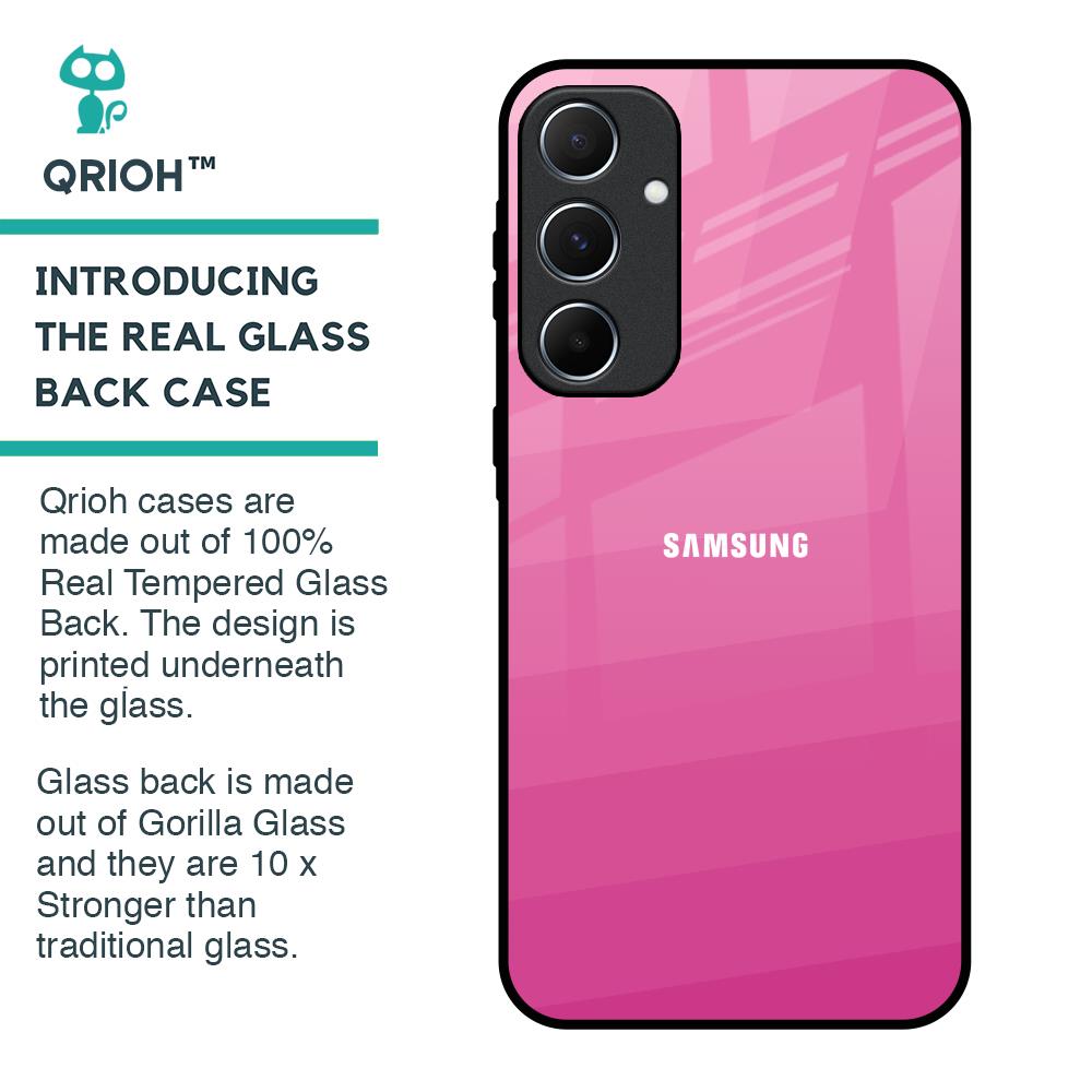 Pink Ribbon Caddy Glass Case for Samsung Galaxy A55 5G