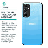 Wavy Blue Pattern Glass Case for Samsung Galaxy A55 5G