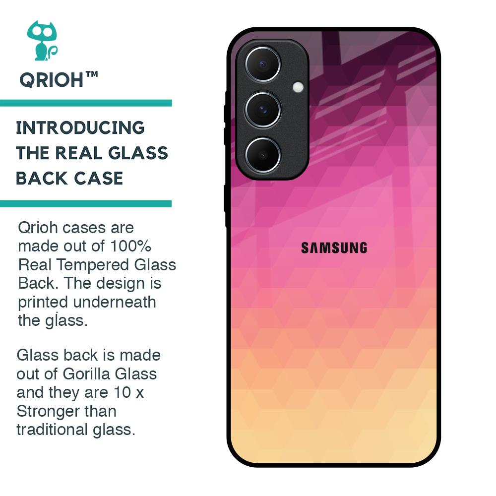 Geometric Pink Diamond Glass Case for Samsung Galaxy A55 5G