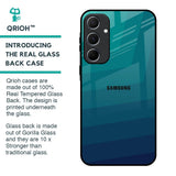 Green Triangle Pattern Glass Case for Samsung Galaxy A55 5G