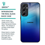 Blue Rhombus Pattern Glass Case for Samsung Galaxy A55 5G