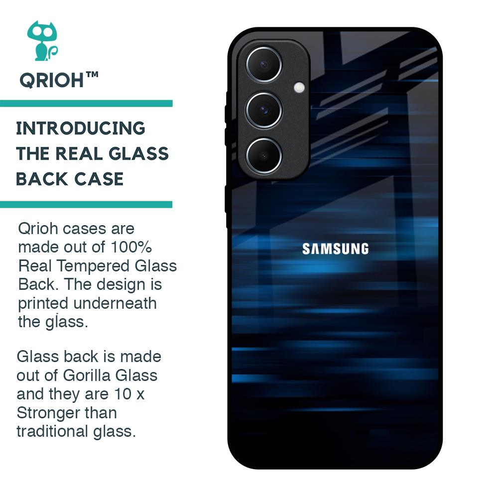 Blue Rough Abstract Glass Case for Samsung Galaxy A55 5G