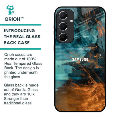 Golden Splash Glass Case for Samsung Galaxy A55 5G