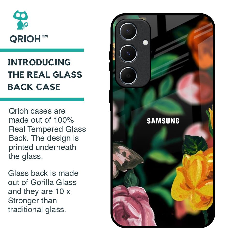 Flowers & Butterfly Glass Case for Samsung Galaxy A55 5G