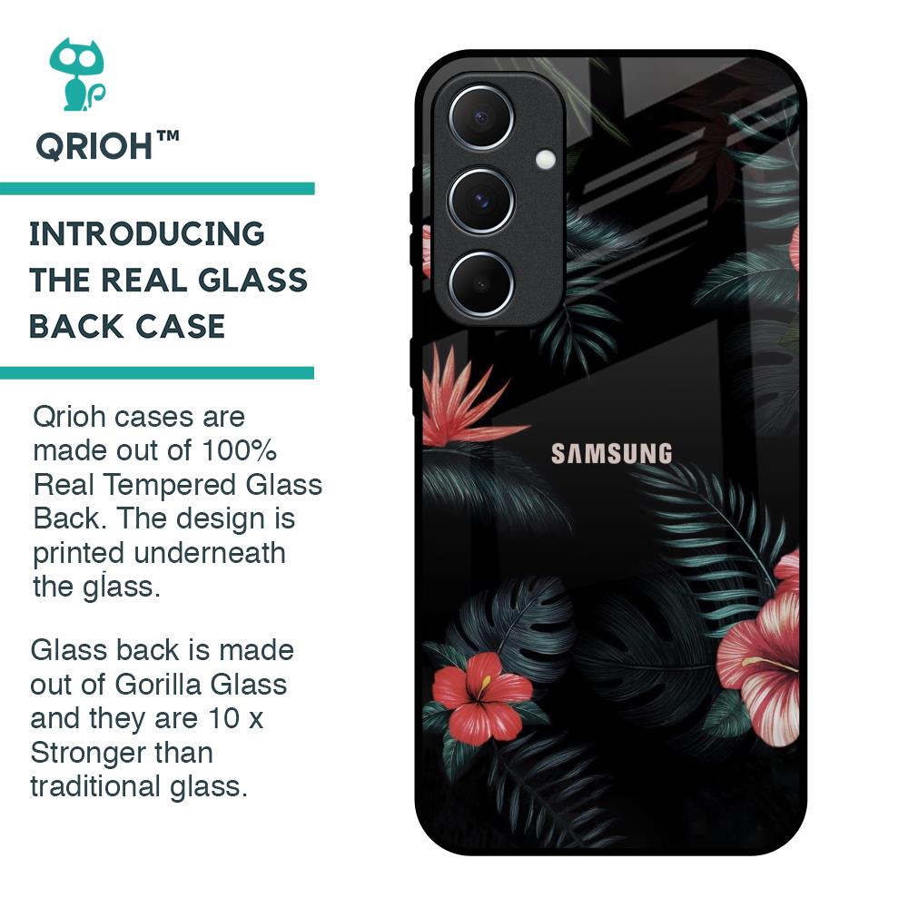 Tropical Art Flower Glass Case for Samsung Galaxy A55 5G