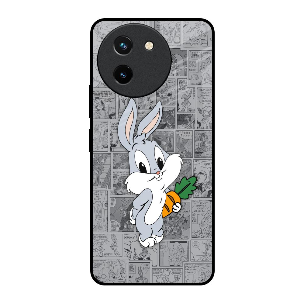 Cute Baby Bunny Vivo T3X 5G Glass Back Cover Online
