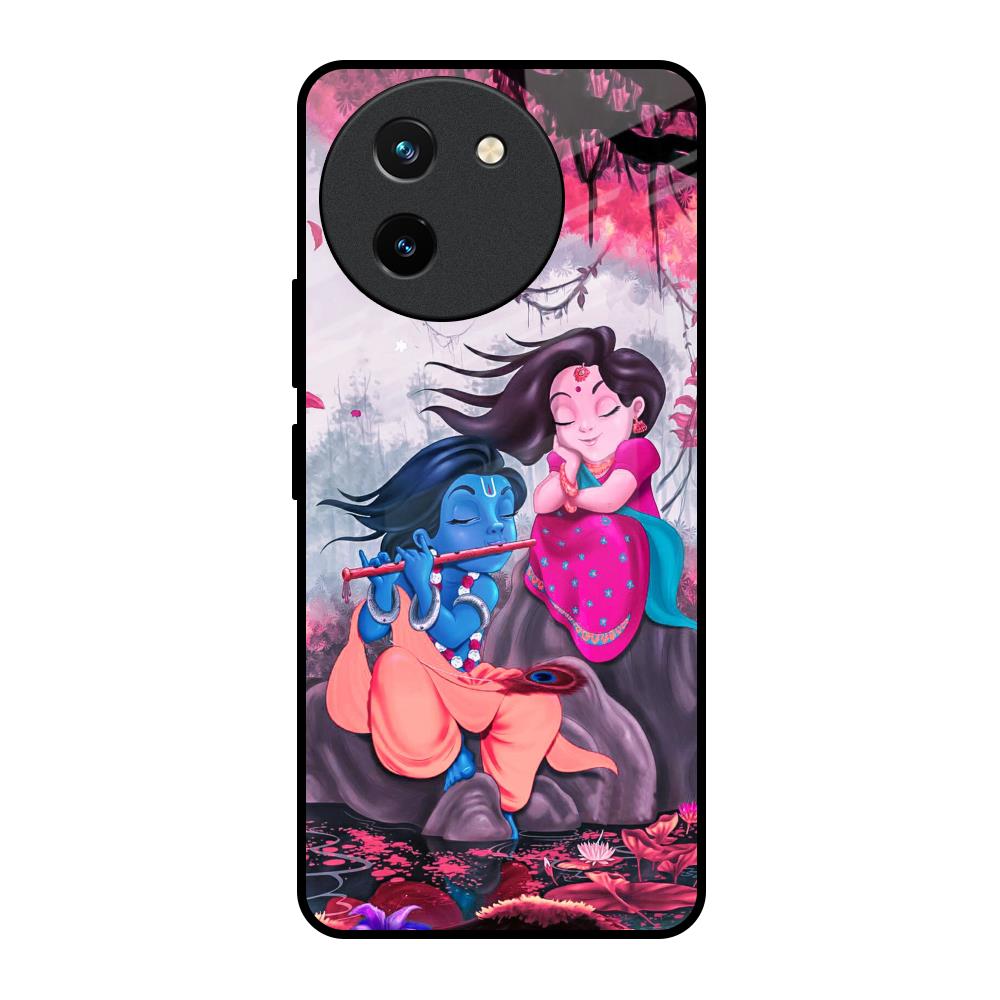 Radha Krishna Art Vivo T3X 5G Glass Back Cover Online