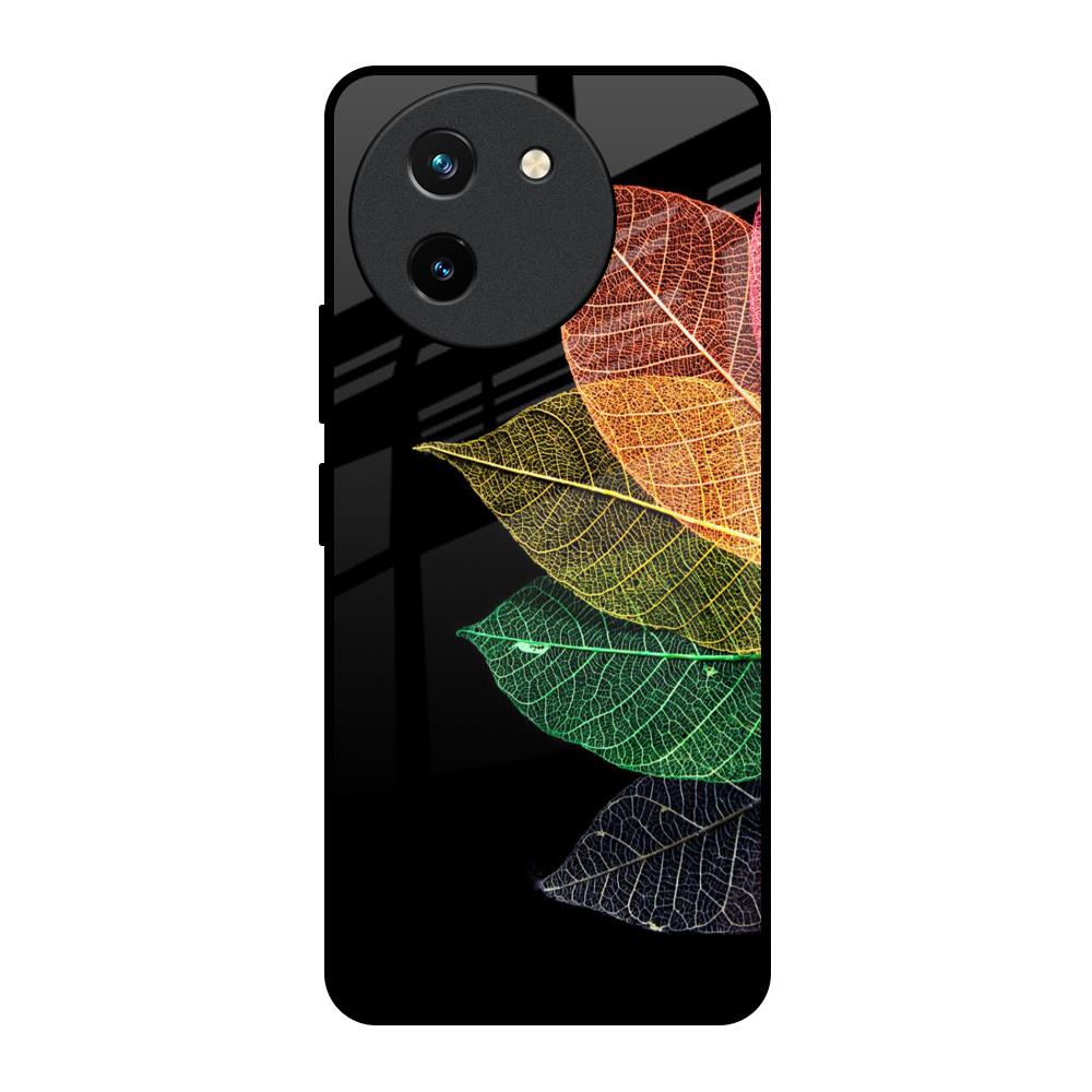 Colorful Leaves Vivo T3X 5G Glass Back Cover Online