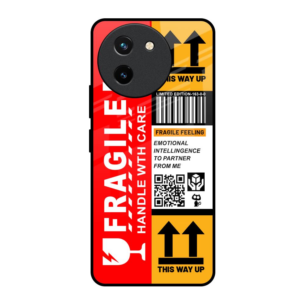 Handle With Care Vivo T3X 5G Glass Back Cover Online