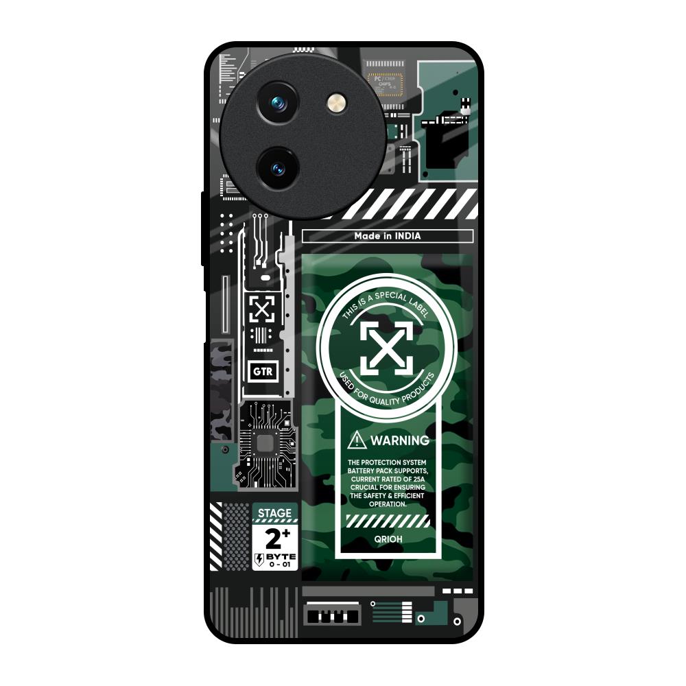 Green Camo Circuit Vivo T3X 5G Glass Back Cover Online