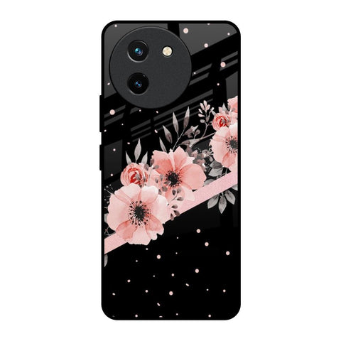 Floral Black Band Vivo T3X 5G Glass Back Cover Online