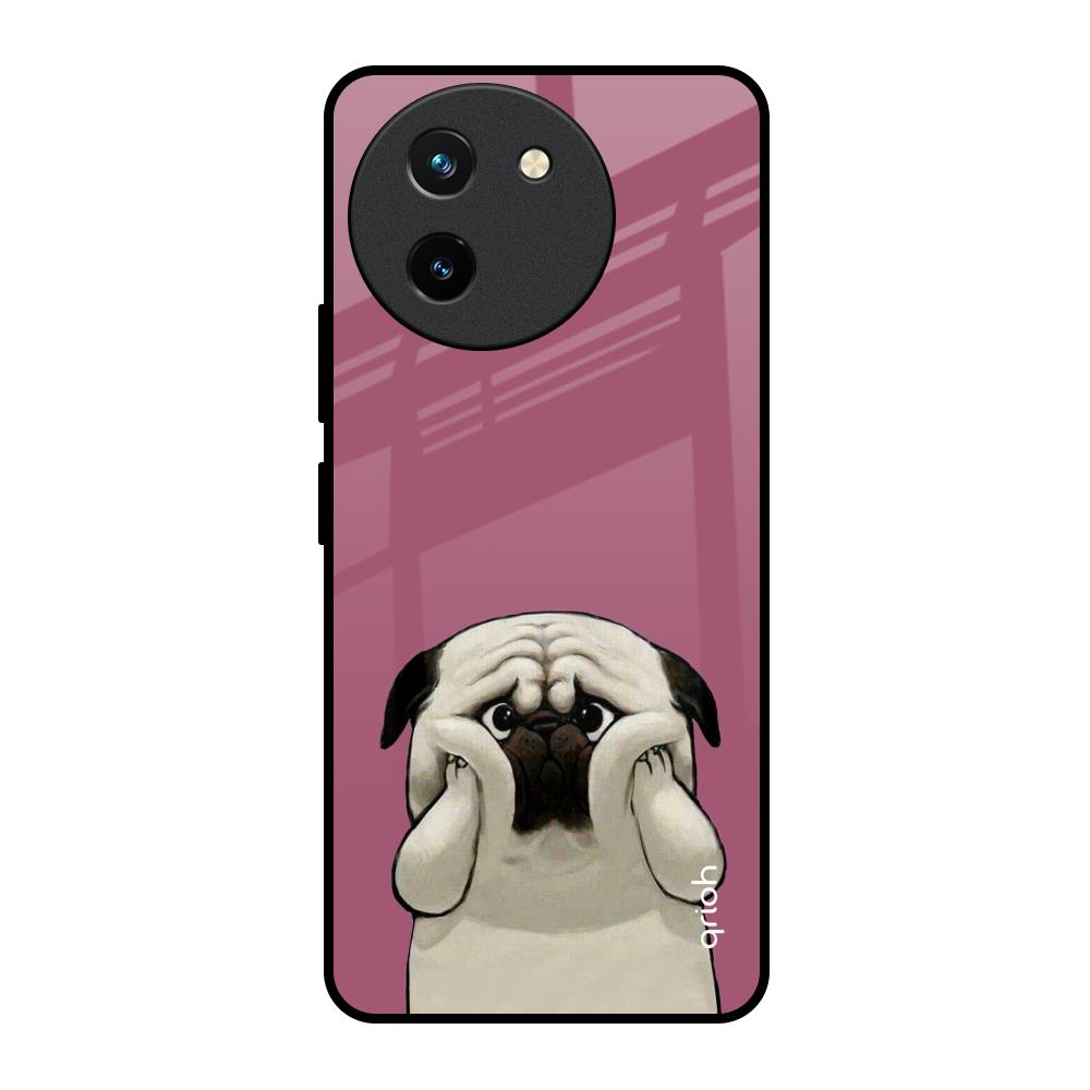 Funny Pug Face Vivo T3X 5G Glass Back Cover Online