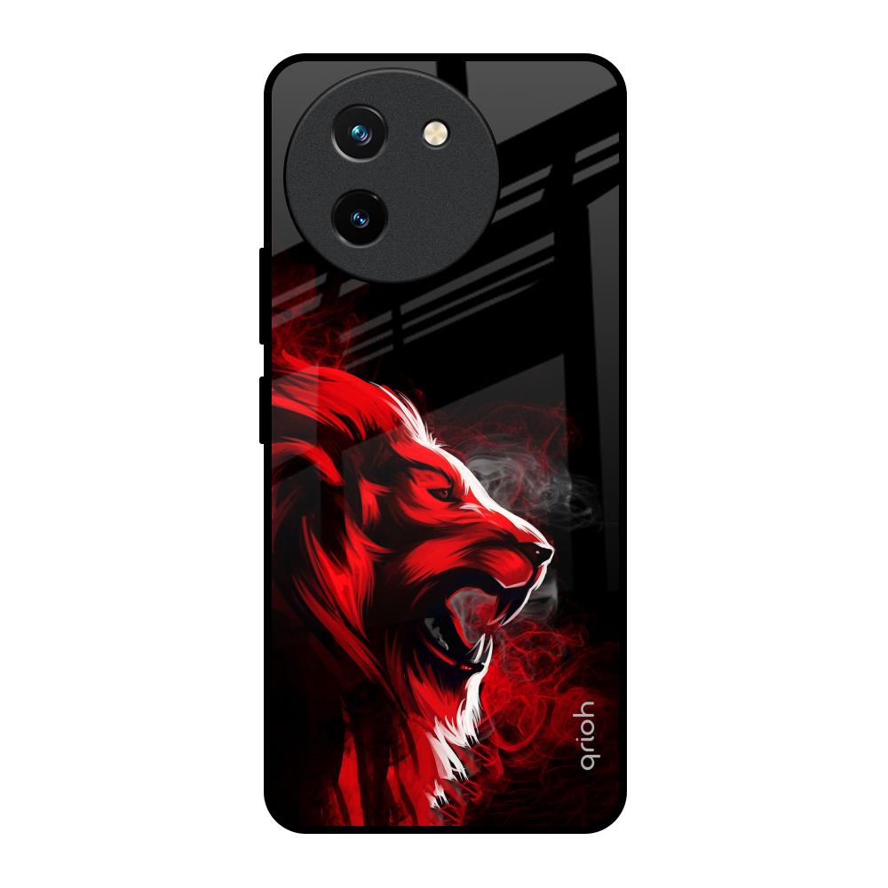 Red Angry Lion Vivo T3X 5G Glass Back Cover Online