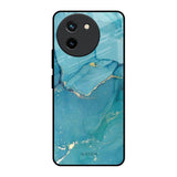 Blue Golden Glitter Vivo T3X 5G Glass Back Cover Online