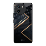 Sleek Golden & Navy Vivo T3X 5G Glass Back Cover Online