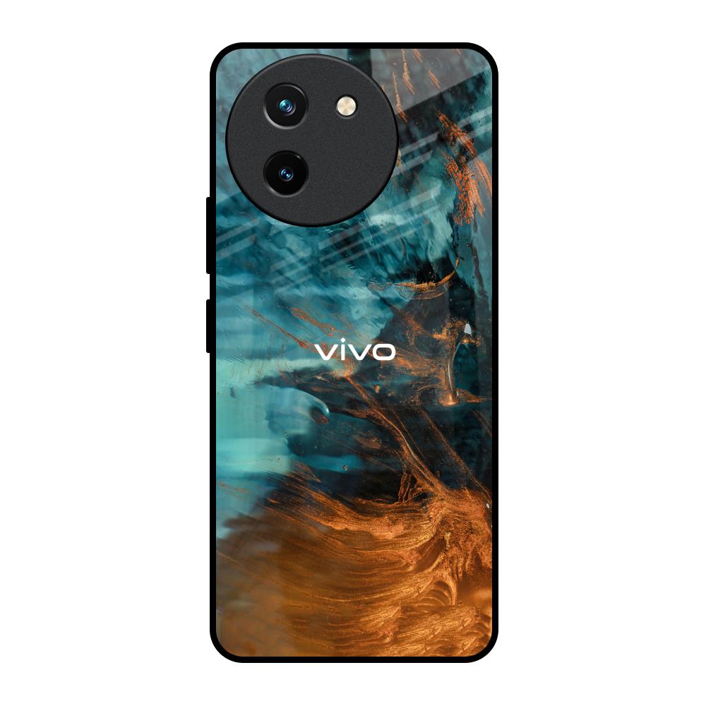 Golden Splash Vivo T3X 5G Glass Back Cover Online