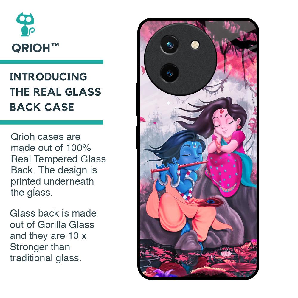 Radha Krishna Art Glass Case for Vivo T3X 5G
