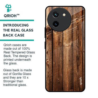 Timber Printed Glass Case for Vivo T3X 5G