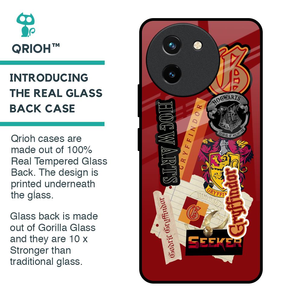 Gryffindor Glass Case for Vivo T3X 5G