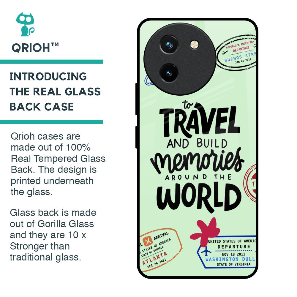Travel Stamps Glass Case for Vivo T3X 5G