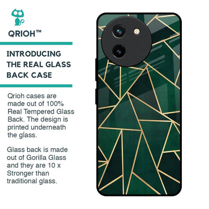 Abstract Green Glass Case For Vivo T3X 5G