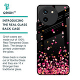 Heart Rain Fall Glass Case For Vivo T3X 5G