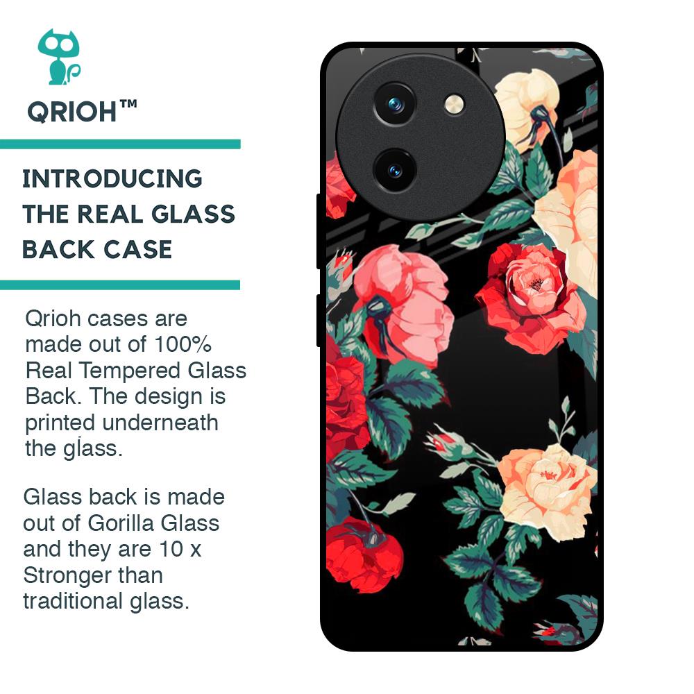 Floral Bunch Glass Case For Vivo T3X 5G