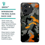 Camouflage Orange Glass Case For Vivo T3X 5G