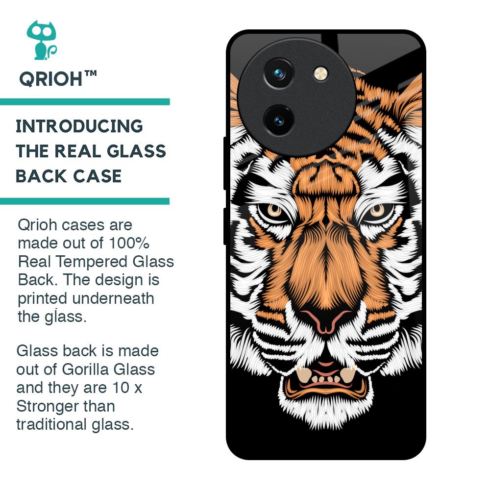Angry Tiger Glass Case For Vivo T3X 5G