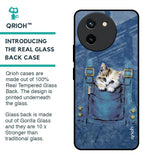 Kitty In Pocket Glass Case For Vivo T3X 5G
