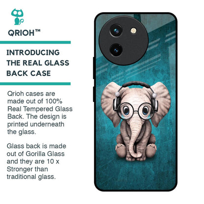Adorable Baby Elephant Glass Case For Vivo T3X 5G