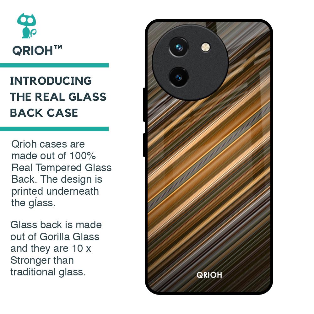 Diagonal Slash Pattern Glass Case for Vivo T3X 5G