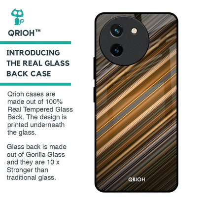 Diagonal Slash Pattern Glass Case for Vivo T3X 5G