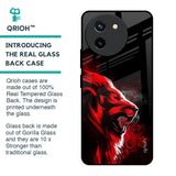 Red Angry Lion Glass Case for Vivo T3X 5G