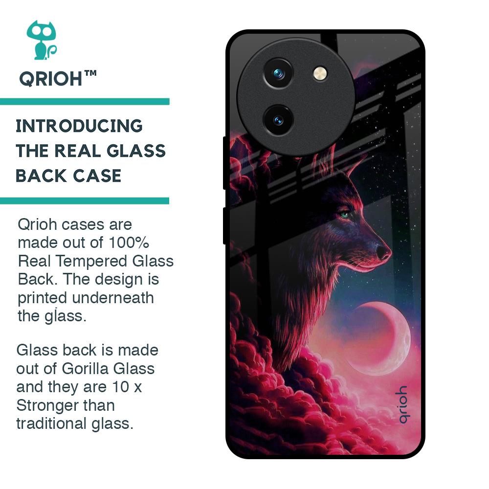 Moon Wolf Glass Case for Vivo T3X 5G