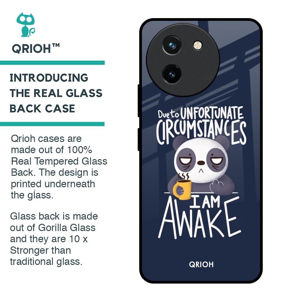 Struggling Panda Glass Case for Vivo T3X 5G