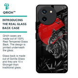 Red Moon Tiger Glass Case for Vivo T3X 5G