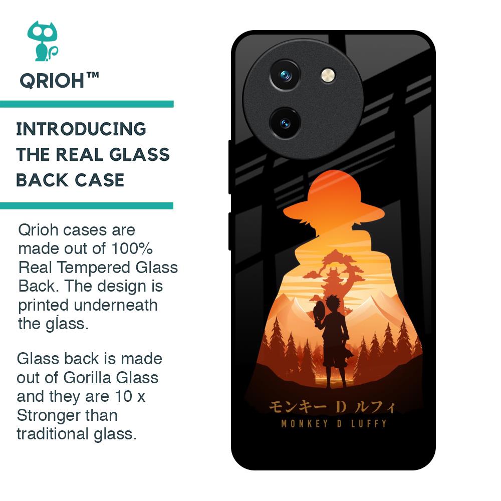 Luffy One Piece Glass Case for Vivo T3X 5G