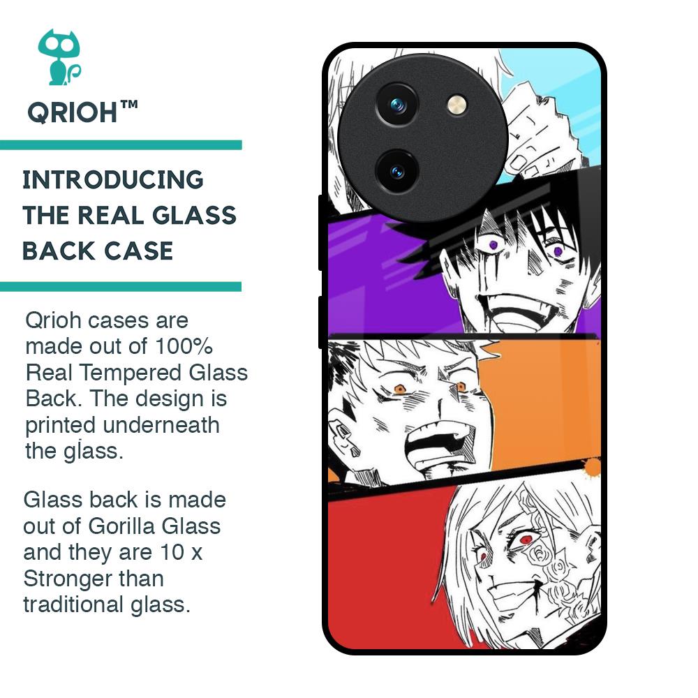 Anime Sketch Glass Case for Vivo T3X 5G