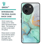 Green Marble Glass Case for Vivo T3X 5G